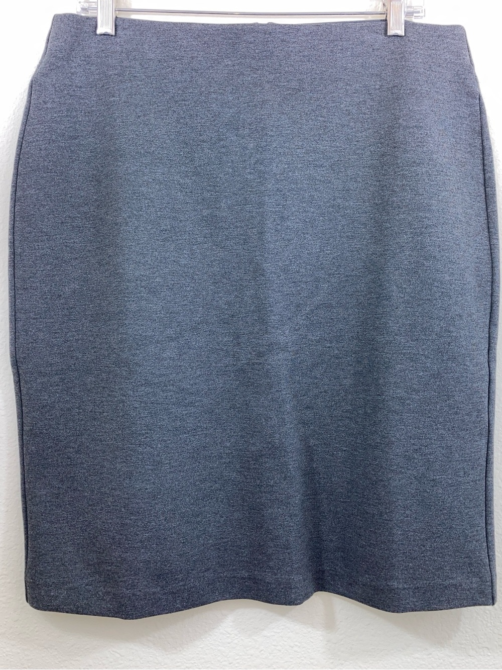 Quince Heather Gray Pencil Skirt Size L Stretch Career Skirt - Picture 1 of 6